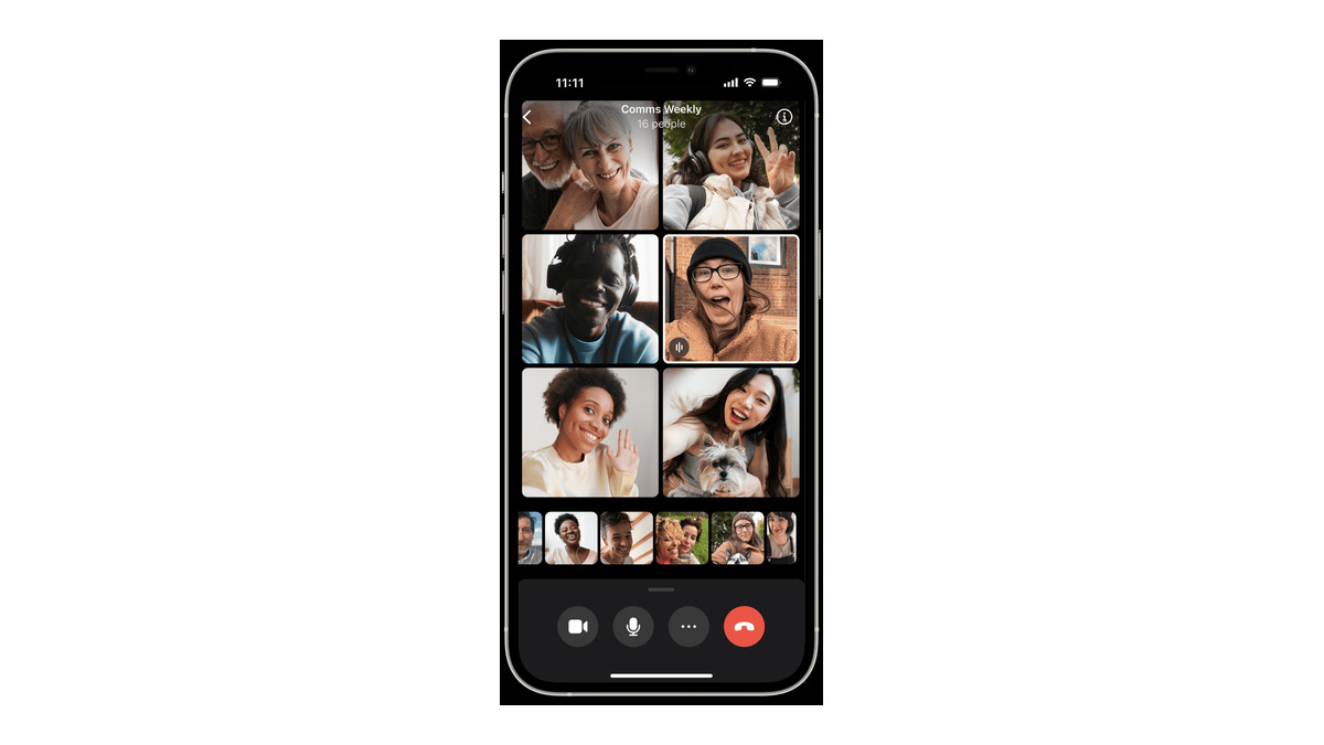 Signal iPhone 群组视频通话界面